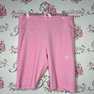 Adidas shorts BRAND NEW WITH  TAGS bubble gum pink stretchy ribbed cute biker